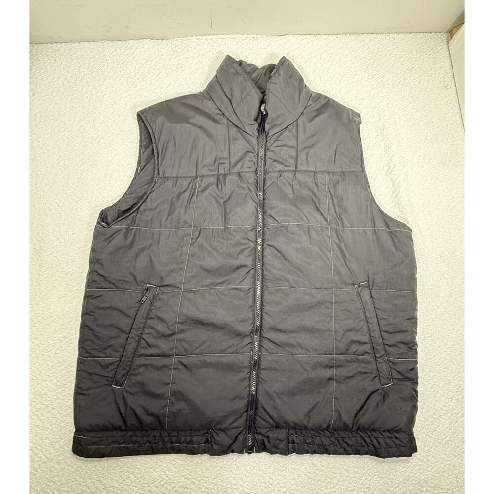 Vintage Sears The Mens Store XL 46-48 Gray Nylon Puffer Vest 90s Gorpcore